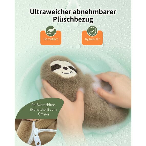 uncn Sloth Körnerkissen 660g, Wärmekissen Mikrowelle Nacken Schulter für Feuchtwärmetherapie, groß Körnerkissen Mikrowelle mit waschbarem Bezug