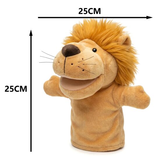 LOMTRATS Tierhandpuppen für Kinder, Kleinkind enthält Wolf, Tiger, Löwe, AFFE und bewegliche offene Münder, perfekt zum Geschichtenerzählen, Unterrichten, im Vorschulalter und als Geburtstagsgeschenk