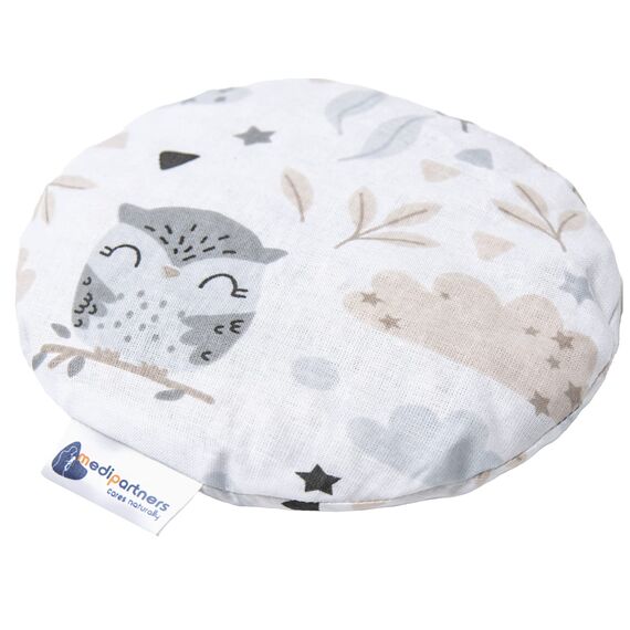 Medi Partners Kirschkernkissen Mikrowelle für Babys 180g rund 15cm Körnerkissen Wärmekissen 100% Baumwolle Öko Natur - Kirschkernkissen Wärme + Kältetherapie Massagetherapie (Lichtung)
