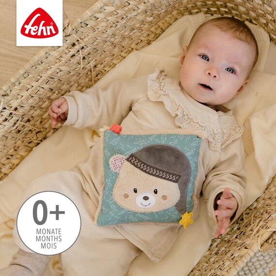 Fehn Kirschkernkissen Baby Bär - wohltuendes Wärmekissen und Kältekissen für Babys und Kinder ab 0+ Monaten - Körnerkissen für Backofen - Kirschkerne Kissen als Babygeschenk zur Geburt