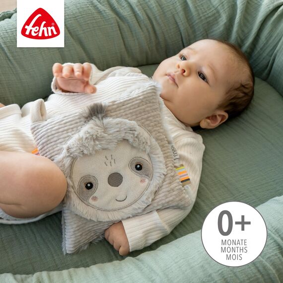 Fehn Kirschkernkissen Faultier – Kuschelkissen mit entnehmbarem Wärme-/ Kältesäckchen für Babys und Kleinkinder