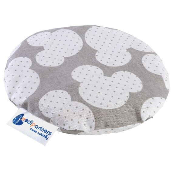 Medi Partners Kirschkernkissen Mikrowelle für Babys 180g rund 15cm Körnerkissen Wärmekissen 100% Baumwolle Öko Natur - Kirschkernkissen Wärme + Kältetherapie Massagetherapie (Miki)