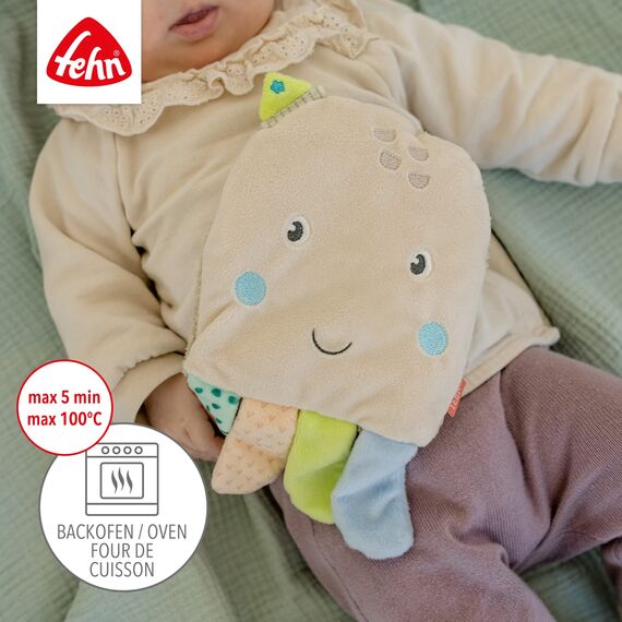 Fehn Kirschkernkissen Baby Oktopus - wohltuendes Wärmekissen und Kältekissen für Babys und Kinder ab 0+ Monaten - Körnerkissen für Backofen - Kirschkerne Kissen als Babygeschenk zur Geburt