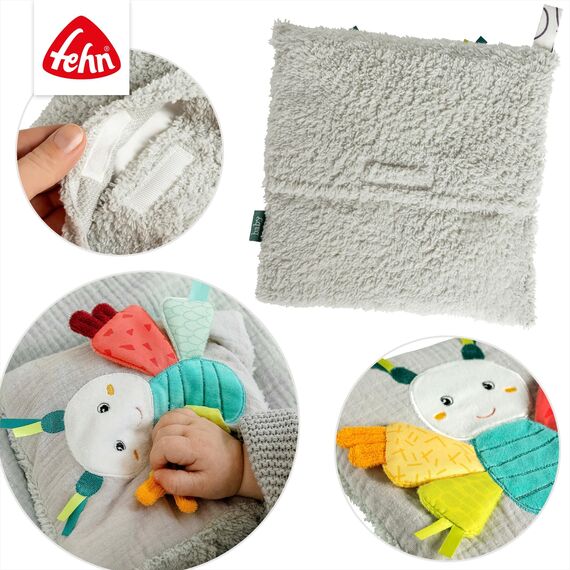 Fehn Kirschkernkissen Schmetterling – Wohltuendes Kuschelkissen mit entnehmbarem Wärme-/ Kältesäckchen – Körnerkissen für Babys und Kleinkinder ab 0+ Monaten