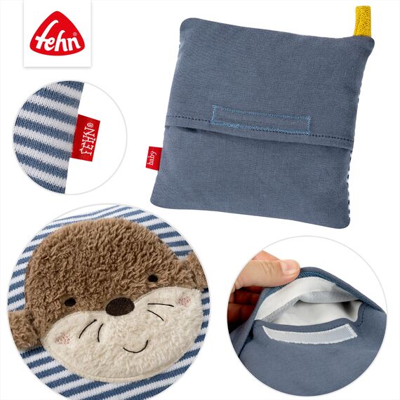 Fehn Kirschkernkissen Otter - Kuschelkissen mit entnehmbarem Wärme-/ Kältesäckchen - für Babys und Kleinkinder ab 0+ Monaten