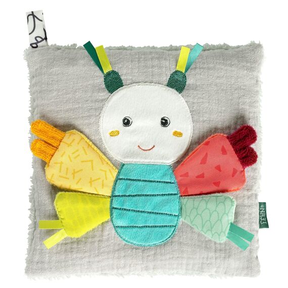 Fehn Kirschkernkissen Schmetterling – Wohltuendes Kuschelkissen mit entnehmbarem Wärme-/ Kältesäckchen – Körnerkissen für Babys und Kleinkinder ab 0+ Monaten