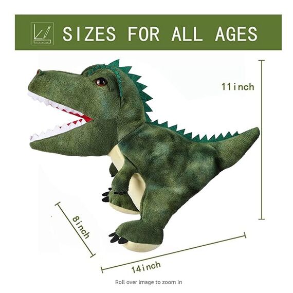 JUSTQUNSEEN Dinosaurier Handpuppen Dinosaurier Spielzeug, Dinosaurier Puppen für Kinder, Dinosaurier Kuscheltiere, Fingerpuppen, Geschenke, Dinosaurier Spielzeug ab 3 4 5 6