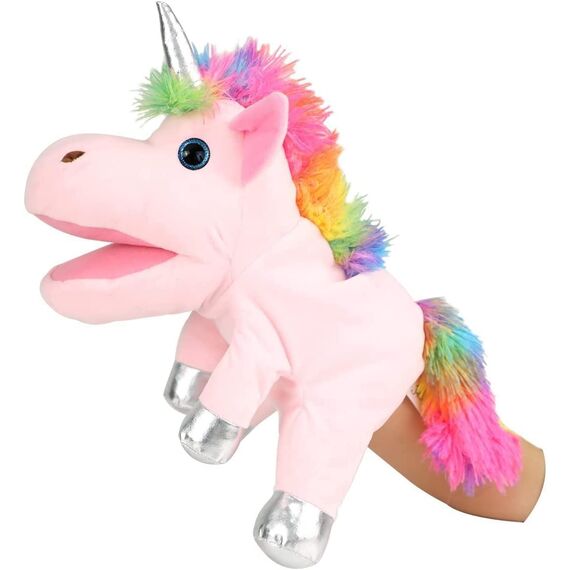 Einhorn Spielzeug Einhorn Handpuppe, Einhorn Kuscheltiere Handpuppen Einhorn Spielzeug für Mädchen, Puppen für Kinder Regenbogen Einhorn für Kinder Puppen für Erwachsene Einhorn Geschenke