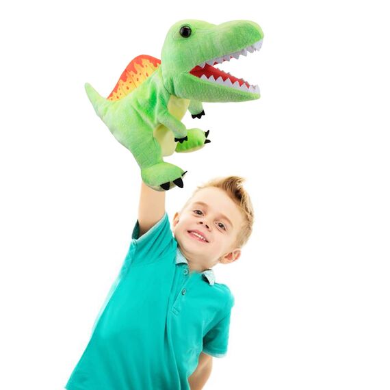 JUSTQUNSEEN Dinosaurier Handpuppen Dinosaurier Spielzeug, Dinosaurier Puppen für Kinder, Dinosaurier Kuscheltiere, Fingerpuppen, Geschenke, Dinosaurier Spielzeug ab 3 4 5 6