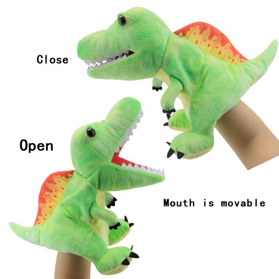 JUSTQUNSEEN Dinosaurier Handpuppen Dinosaurier Spielzeug, Dinosaurier Puppen für Kinder, Dinosaurier Kuscheltiere, Fingerpuppen, Geschenke, Dinosaurier Spielzeug ab 3 4 5 6