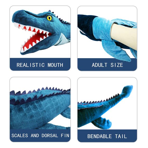 JUSTQUNSEEN Dinosaurier Handpuppen Dinosaurier Spielzeug, 50CM Dinosaurier Puppen für Kinder, Dinosaurier Kuscheltiere, Fingerpuppen, Geschenke, Dinosaurier Spielzeug ab 3 4 5 6