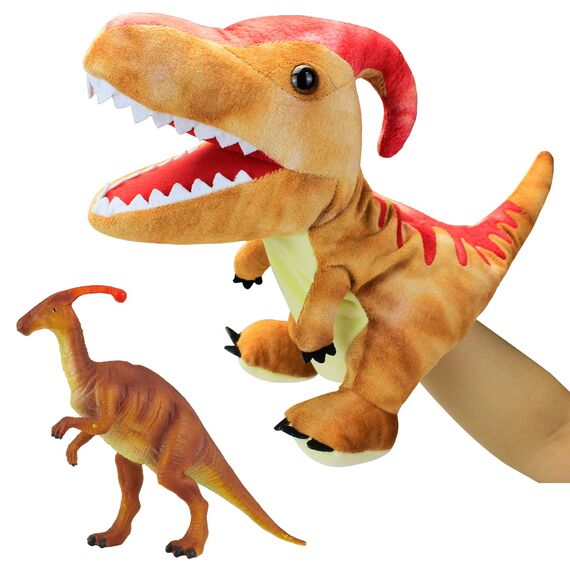 Dinosaurier Spielzeug Dinosaurier Puppen für Kinder, Dinosaurier Handpuppen, Dinosaurier Plüsch Kuscheltiere, Fingerpuppen, Geschenke, Dinosaurier Spielzeug ab 3 4 5 6