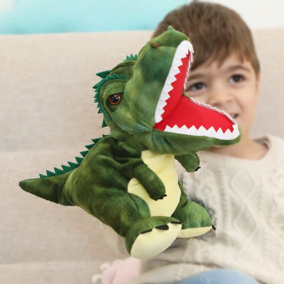 JUSTQUNSEEN Dinosaurier Handpuppen Dinosaurier Spielzeug, Dinosaurier Puppen für Kinder, Dinosaurier Kuscheltiere, Fingerpuppen, Geschenke, Dinosaurier Spielzeug ab 3 4 5 6