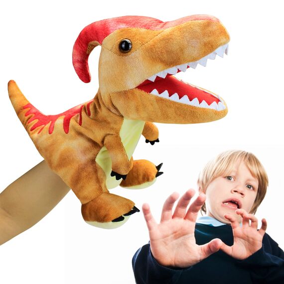 Dinosaurier Spielzeug Dinosaurier Puppen für Kinder, Dinosaurier Handpuppen, Dinosaurier Plüsch Kuscheltiere, Fingerpuppen, Geschenke, Dinosaurier Spielzeug ab 3 4 5 6