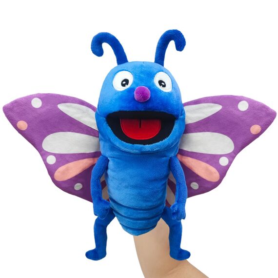 Diese Puppe ist eine Puppe mit richtigen Flauschigen händen und einem beweglichen Mund, die mit bikintpuppen, puppenpuppen und puppenspielen gefüllt ist