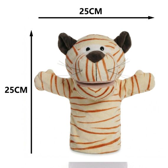 LOMTRATS Tierhandpuppen für Kinder, Kleinkind enthält Wolf, Tiger, Löwe, AFFE und bewegliche offene Münder, perfekt zum Geschichtenerzählen, Unterrichten, im Vorschulalter und als Geburtstagsgeschenk