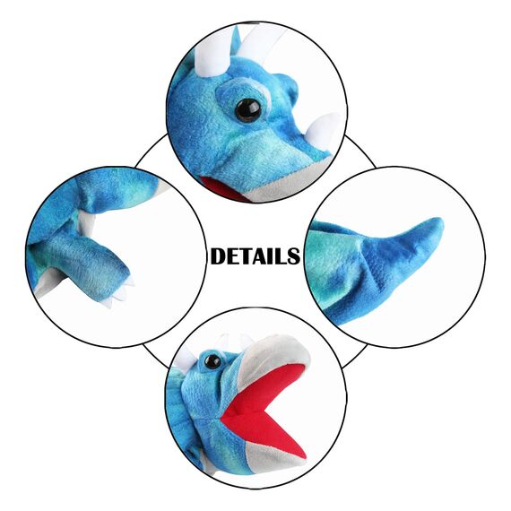JUSTQUNSEEN Dinosaurier Handpuppen Dinosaurier Spielzeug, Dinosaurier Puppen für Kinder, Dinosaurier Kuscheltiere, Fingerpuppen, Geschenke, Dinosaurier Spielzeug ab 3 4 5 6