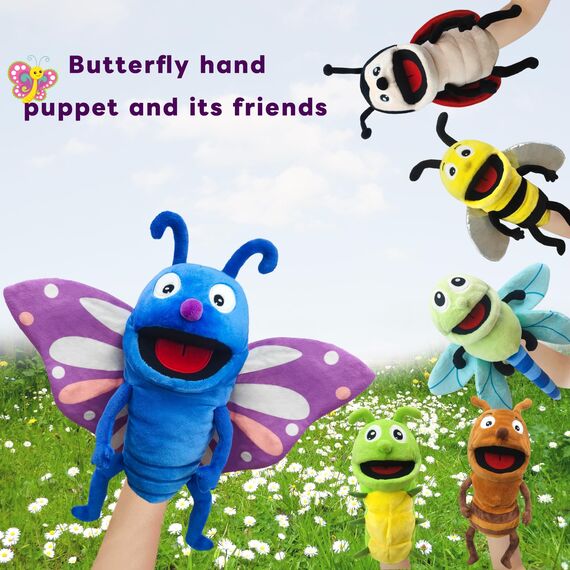 Diese Puppe ist eine Puppe mit richtigen Flauschigen händen und einem beweglichen Mund, die mit bikintpuppen, puppenpuppen und puppenspielen gefüllt ist