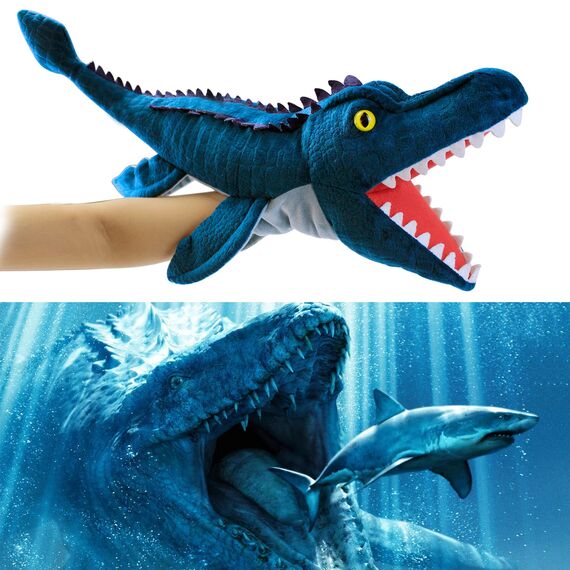 JUSTQUNSEEN Dinosaurier Handpuppen Dinosaurier Spielzeug, 50CM Dinosaurier Puppen für Kinder, Dinosaurier Kuscheltiere, Fingerpuppen, Geschenke, Dinosaurier Spielzeug ab 3 4 5 6