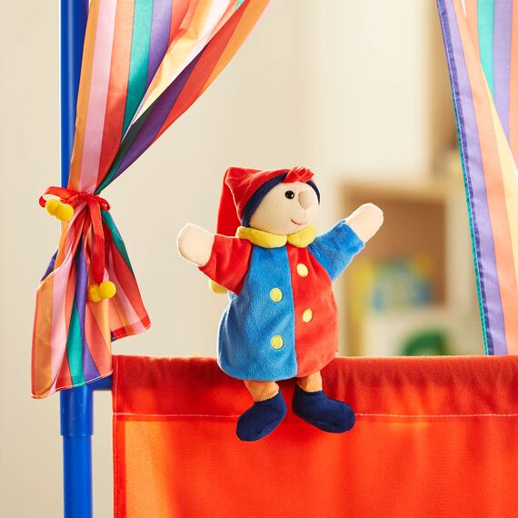 Sterntaler 3622020 Handpuppe Kasper - weiches Kinder Spielzeug zum Puppentheater, Erzählen, Kuscheln & Sprachförderung – Perfekter Spielkamerad & Geschenkidee, 24 x 21 x 8 cm, Mehrfarbig