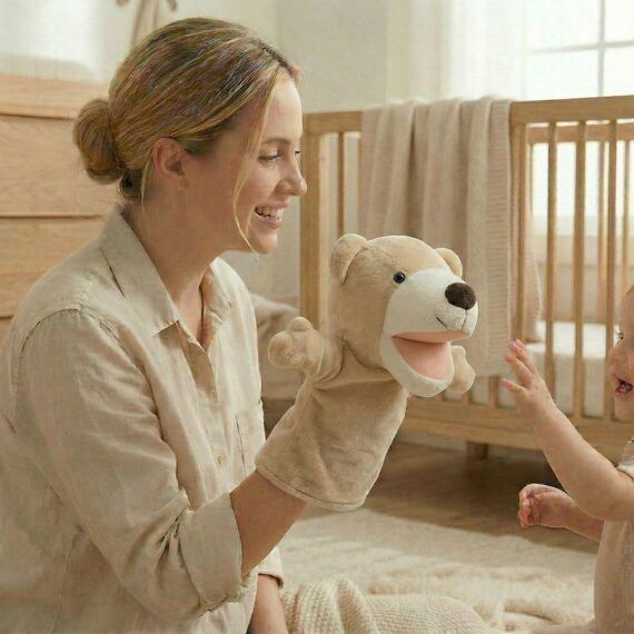LOMTRATS Handpuppen für Kinder, Kleinkind enthält Wolf, Tiger, Löwe, AFFE und bewegliche offene Münder, perfekt zum Geschichtenerzählen, Unterrichten, im Vorschulalter und als Geburtstagsgeschenk