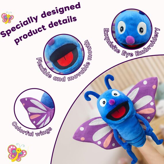 Diese Puppe ist eine Puppe mit richtigen Flauschigen händen und einem beweglichen Mund, die mit bikintpuppen, puppenpuppen und puppenspielen gefüllt ist