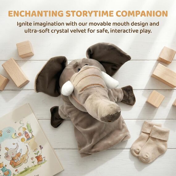LOMTRATS Handpuppen für Kinder, Kleinkind enthält Wolf, Tiger, Löwe, AFFE und bewegliche offene Münder, perfekt zum Geschichtenerzählen, Unterrichten, im Vorschulalter und als Geburtstagsgeschenk