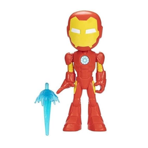 Marvel Spidey und Seine Super-Freunde – 22,5 cm Iron Man Action-Figur mit beweglichem Kopf & Armen, Repulsorstrahl-Zubehör – Vorschulspielzeug für Kinder ab 3 Jahren – Bekannt aus Disney+