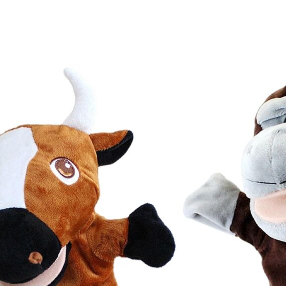 Sharplace Handpuppen Tierhandpuppen für Kinder Plüschtiere Erzählen Geschichte, Unterrichten, im Vorschulalter und als Geburtstagsgeschenk, Rollenspiel, Orang-utan + Rinder