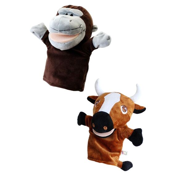 Sharplace Handpuppen Tierhandpuppen für Kinder Plüschtiere Erzählen Geschichte, Unterrichten, im Vorschulalter und als Geburtstagsgeschenk, Rollenspiel, Orang-utan + Rinder