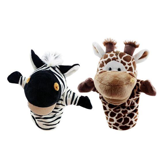 Sharplace Handpuppen Tierhandpuppen für Kinder Plüschtiere Erzählen Geschichte, Unterrichten, im Vorschulalter und als Geburtstagsgeschenk, Rollenspiel, Giraffe + Zebra