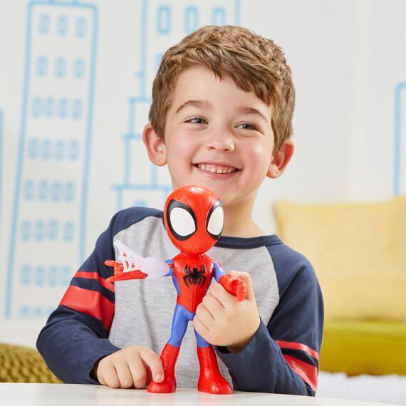 Marvel Spidey und Seine Super-Freunde – 22,5 cm Supergroße Spidey Action-Figur aus Disney+ mit beweglichem Kopf & Armen, Web-Zubehör, Spielzeug für Kinder ab 3 Jahren