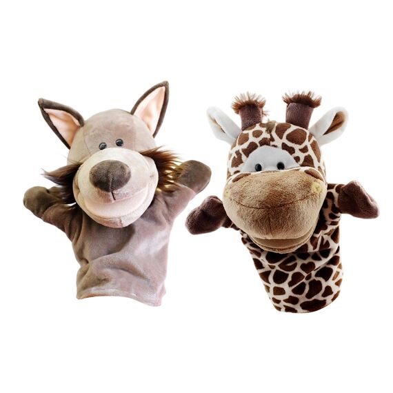 Sharplace Handpuppen Tierhandpuppen für Kinder Plüschtiere Erzählen Geschichte, Unterrichten, im Vorschulalter und als Geburtstagsgeschenk, Rollenspiel, Giraffe+ Fuchs