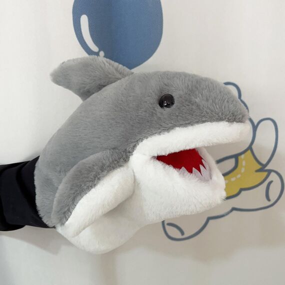 Sharplace Handpuppen Tierhandpuppen für Kinder Plüschtiere Erzählen Geschichte, Unterrichten, im Vorschulalter und als Geburtstagsgeschenk, Rollenspiel, Grau Hai Handpuppe