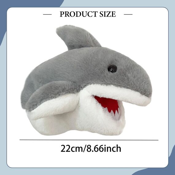 Sharplace Handpuppen Tierhandpuppen für Kinder Plüschtiere Erzählen Geschichte, Unterrichten, im Vorschulalter und als Geburtstagsgeschenk, Rollenspiel, Grau Hai Handpuppe