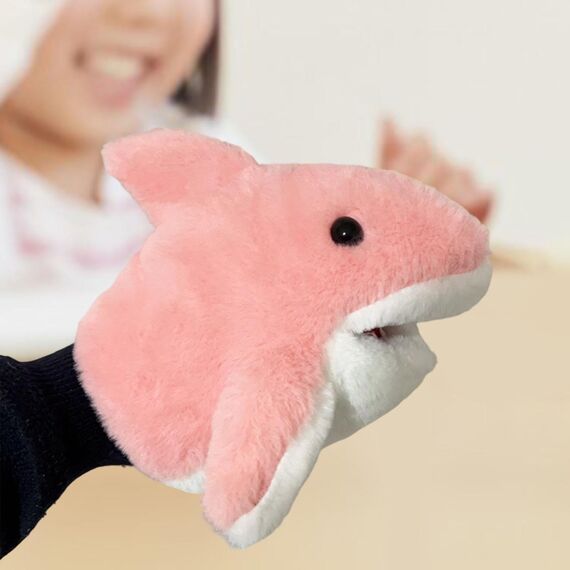 Sharplace Handpuppen Tierhandpuppen für Kinder Plüschtiere Erzählen Geschichte, Unterrichten, im Vorschulalter und als Geburtstagsgeschenk, Rollenspiel, Rosa Hai Handpuppe