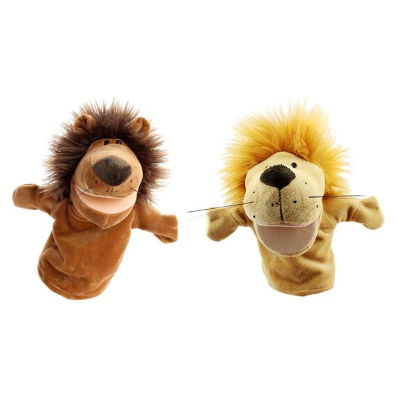Sharplace Handpuppen Tierhandpuppen für Kinder Plüschtiere Erzählen Geschichte, Unterrichten, im Vorschulalter und als Geburtstagsgeschenk, Rollenspiel, Löwe + Gelber Löwe