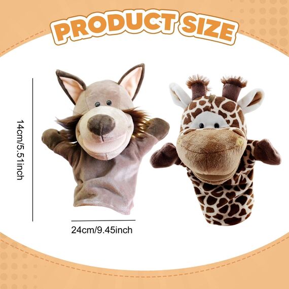 Sharplace Handpuppen Tierhandpuppen für Kinder Plüschtiere Erzählen Geschichte, Unterrichten, im Vorschulalter und als Geburtstagsgeschenk, Rollenspiel, Giraffe+ Fuchs