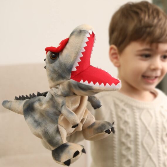 JUSTQUNSEEN Dinosaurier Handpuppen Dinosaurier Spielzeug, Dinosaurier Puppen für Kinder, Dinosaurier Kuscheltiere, Fingerpuppen, Geschenke, Dinosaurier Spielzeug ab 3 4 5 6