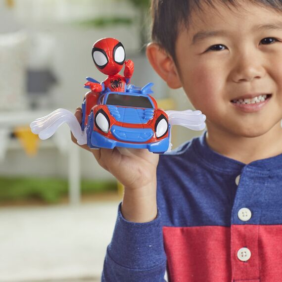 Spidey and his Amazing Friends Marvel Spidey Web-Flitzer Set, Spidey Action-Figur mit Fahrzeug und Accessoire, Spielzeug, Rot
