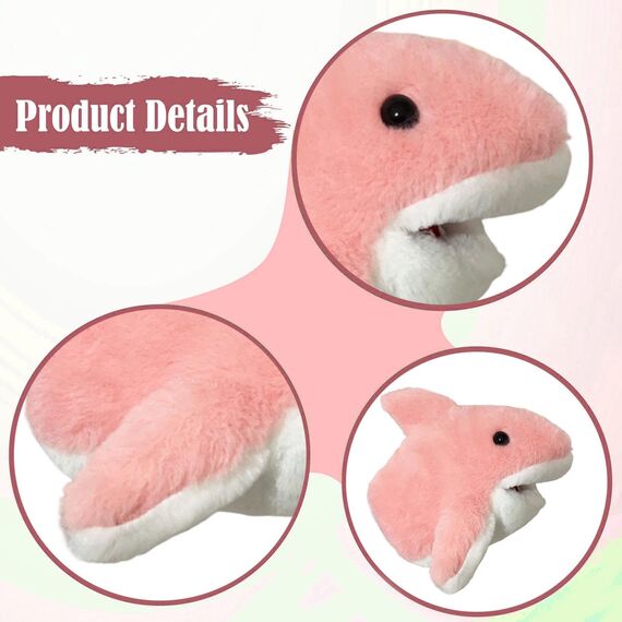 Sharplace Handpuppen Tierhandpuppen für Kinder Plüschtiere Erzählen Geschichte, Unterrichten, im Vorschulalter und als Geburtstagsgeschenk, Rollenspiel, Rosa Hai Handpuppe
