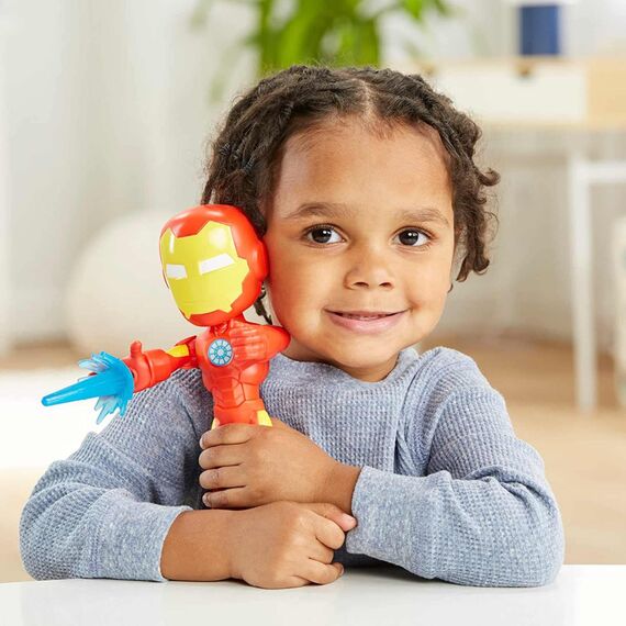 Marvel Spidey und Seine Super-Freunde – 22,5 cm Iron Man Action-Figur mit beweglichem Kopf & Armen, Repulsorstrahl-Zubehör – Vorschulspielzeug für Kinder ab 3 Jahren – Bekannt aus Disney+