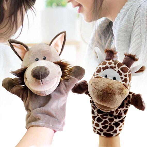 Sharplace Handpuppen Tierhandpuppen für Kinder Plüschtiere Erzählen Geschichte, Unterrichten, im Vorschulalter und als Geburtstagsgeschenk, Rollenspiel, Giraffe+ Fuchs