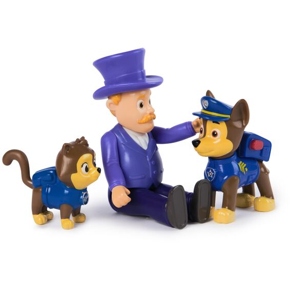 PAW PATROL Hero Pups – Actionfiguren-Set mit 1 Chase Hundefigur, 1 Chaos-Kätzchen Figur und 1 Bürgermeister Besserwisser Figur, Spielzeug geeignet für Kinder ab 3 Jahren