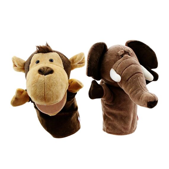Sharplace Handpuppen Tierhandpuppen für Kinder Plüschtiere Erzählen Geschichte, Unterrichten, im Vorschulalter und als Geburtstagsgeschenk, Rollenspiel, Elefantenaffe