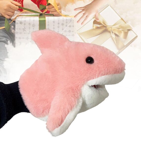 Sharplace Handpuppen Tierhandpuppen für Kinder Plüschtiere Erzählen Geschichte, Unterrichten, im Vorschulalter und als Geburtstagsgeschenk, Rollenspiel, Rosa Hai Handpuppe