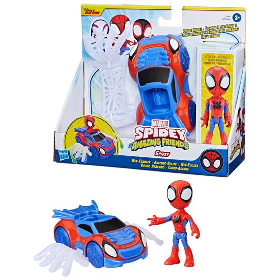 Spidey and his Amazing Friends Marvel Spidey Web-Flitzer Set, Spidey Action-Figur mit Fahrzeug und Accessoire, Spielzeug, Rot