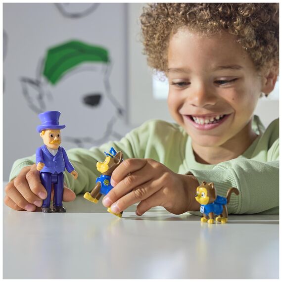 PAW PATROL Hero Pups – Actionfiguren-Set mit 1 Chase Hundefigur, 1 Chaos-Kätzchen Figur und 1 Bürgermeister Besserwisser Figur, Spielzeug geeignet für Kinder ab 3 Jahren