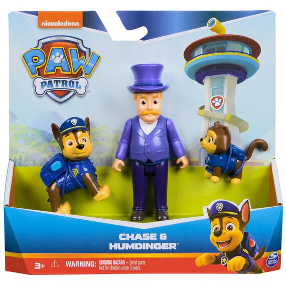 PAW PATROL Hero Pups – Actionfiguren-Set mit 1 Chase Hundefigur, 1 Chaos-Kätzchen Figur und 1 Bürgermeister Besserwisser Figur, Spielzeug geeignet für Kinder ab 3 Jahren