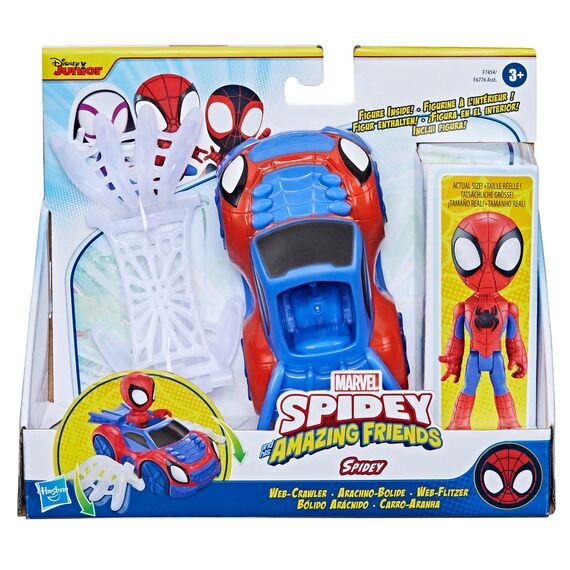 Spidey and his Amazing Friends Marvel Spidey Web-Flitzer Set, Spidey Action-Figur mit Fahrzeug und Accessoire, Spielzeug, Rot
